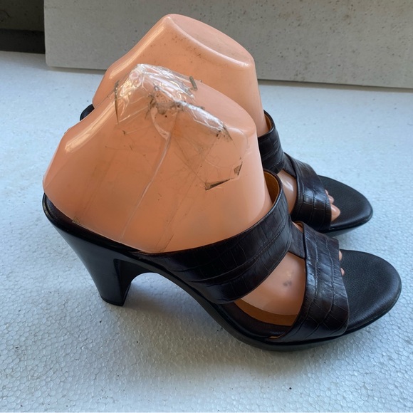 Sofft Women’s Brown Leather Heels Platform Slide Sandals. Size 9.5M - Picture 3 of 14